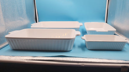 Cazuelas con asas Para Horno FOBENTA 4 Pzs Rectangulares Cerámica
