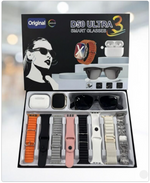 Reloj y lentes inteligentes D50 Ultra 3 con auriculares y 8 correas.
