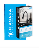 Grifo de cocina monomando, extraíble, Earth Luxe Niagara, Negro Matte.