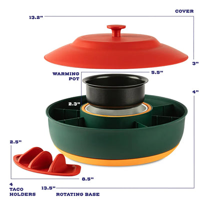 Barra Para Tacos Giratoria SugarWhisk Lazy Susan Taco Bar Con 4 Soportes