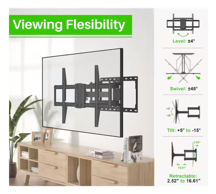 Soporte de pared para TV de movimiento completo para televisores de 32 a 90 pulgadas
