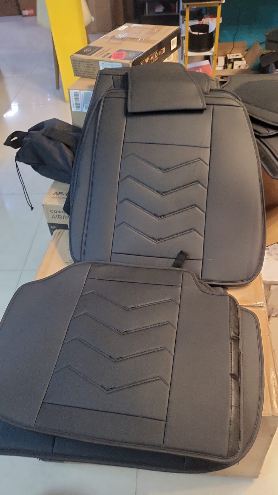 Funda de Asiento de Cuero para Acura TLX 2021 todo negro.