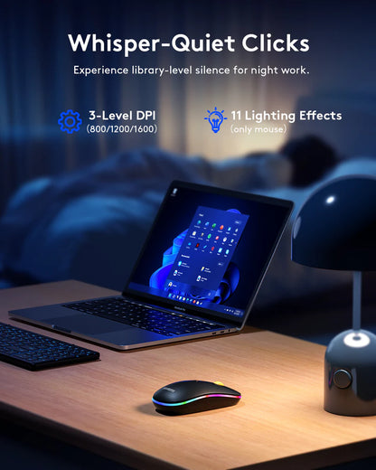 Teclado plegable retroiluminado portatil con mouse