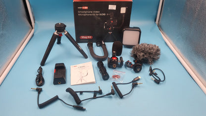 Vlog Kit luz y micrófono Incluido, para Smartphone y Cámaras USKEYVISION