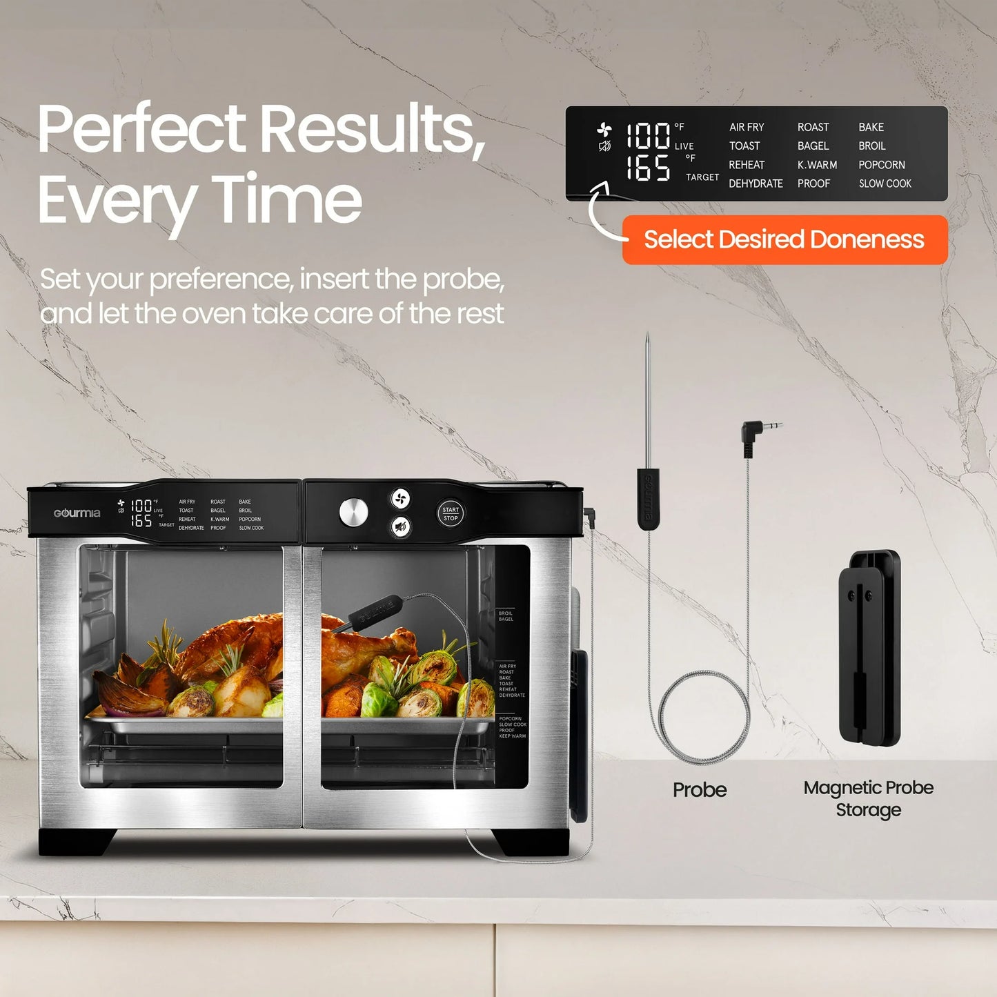 Freidora de Aire Digital de 6 Rebanadas Gourmia Horno 24L