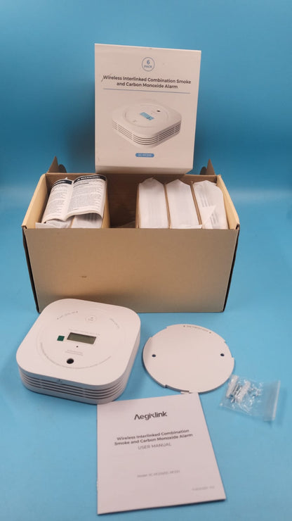 Detector combinado de humo y monóxido de carbono interconectado AEGISLINK
