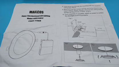 Luces empotrables LED 4", Mailcos Super delgadas, 12 Pack, regulable