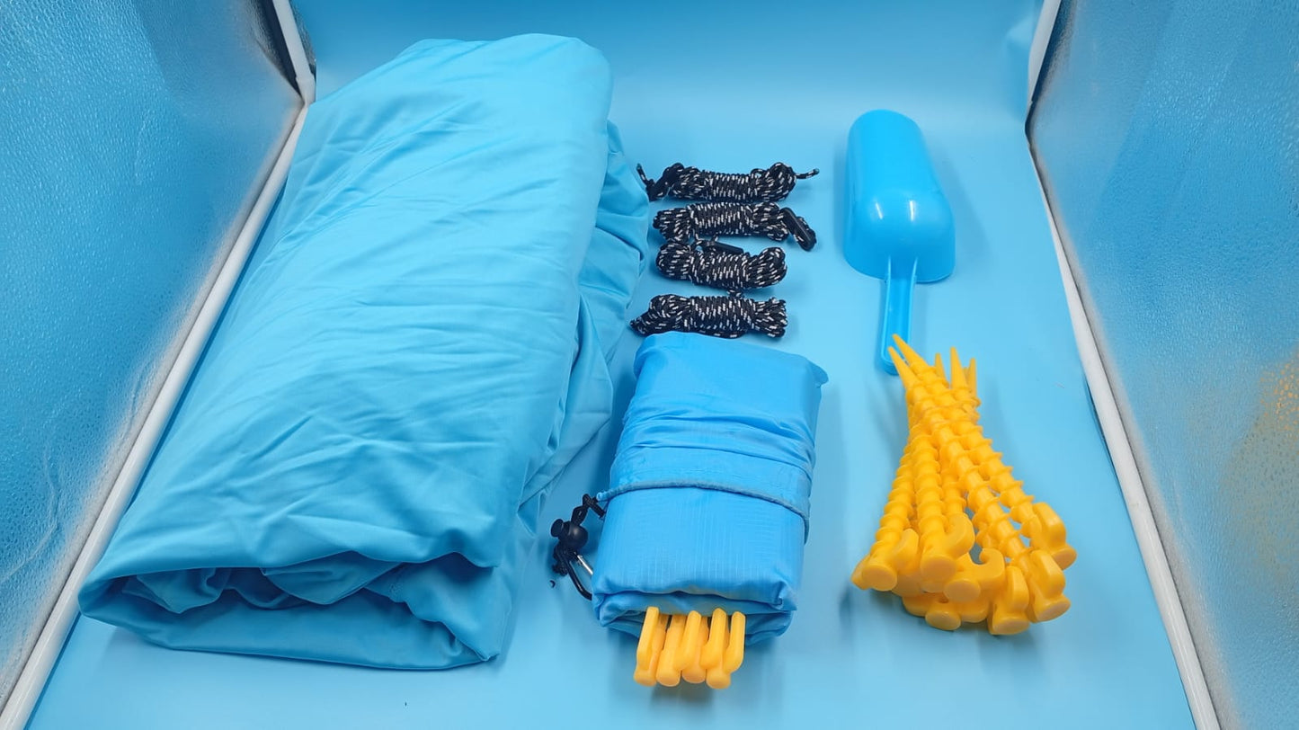 Tienda de campaña de playa con manta, 11 X 11 FT, protección UV50+.