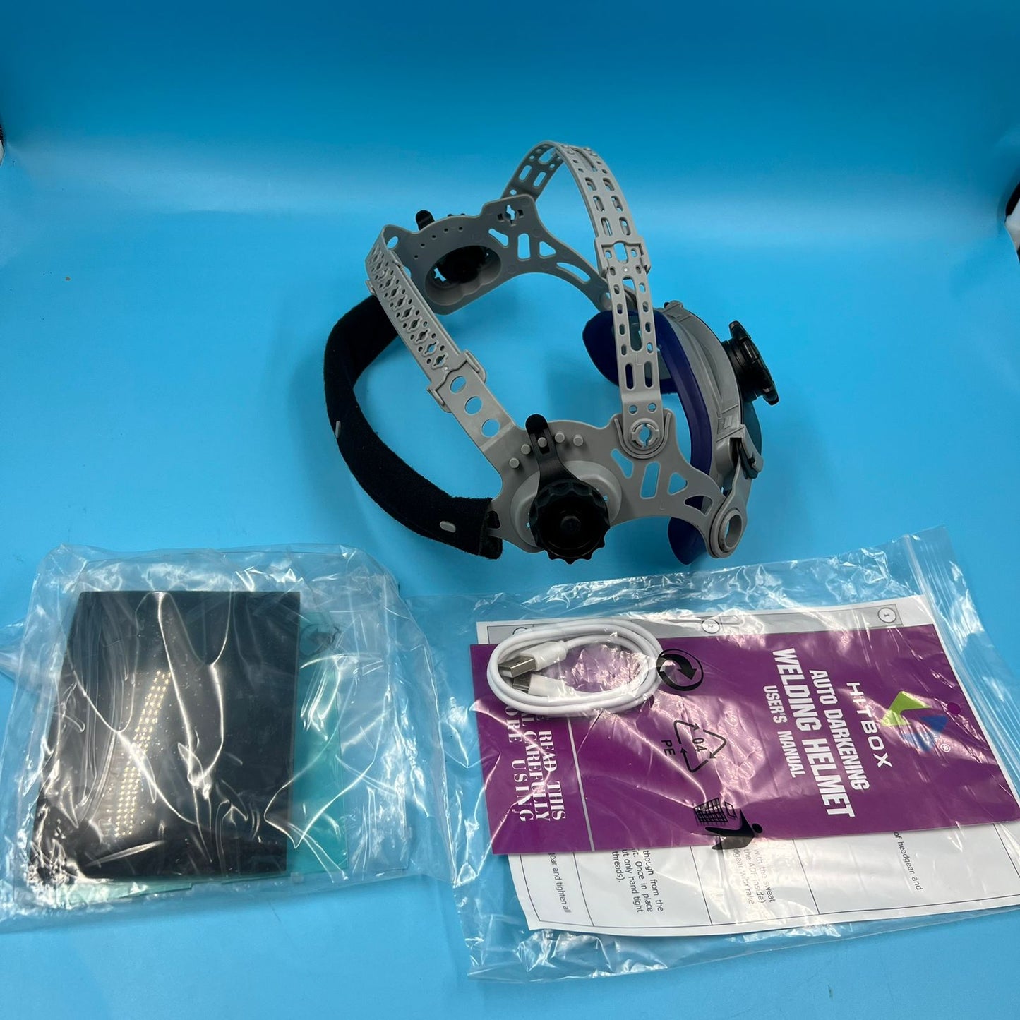 Casco de soldadura eléctrica pantalla HB002 puerto USB