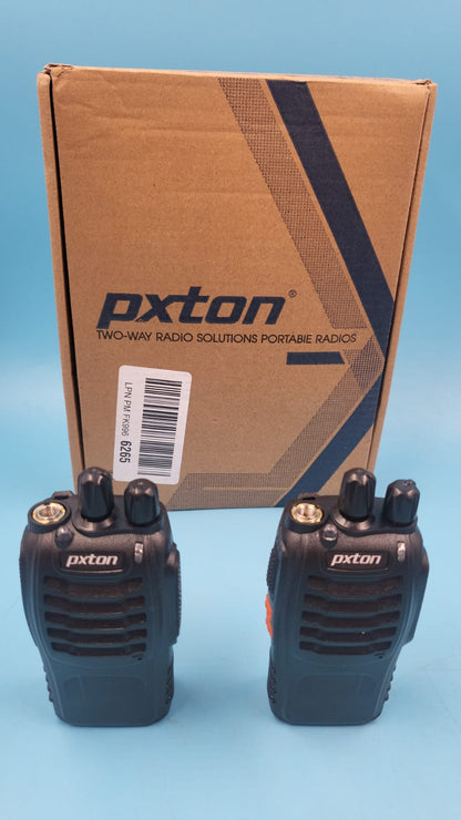 Walkie Talkies Pxton Largo Alcance Recargables Con Audífonos Linterna y Base