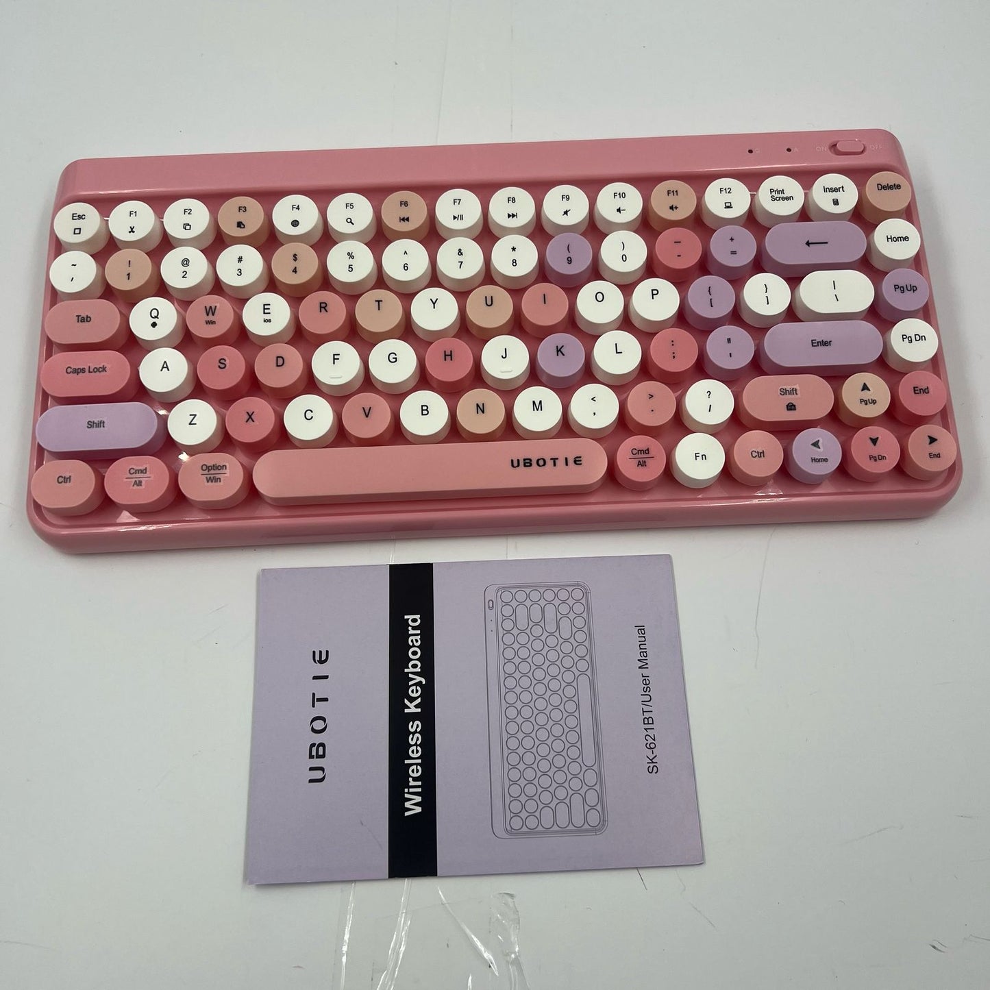 Teclado portátil Ubotie Bluetooth colorido inalámbrico