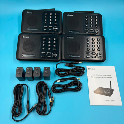 Intercomunicador QNIGLO LD666 Inalámbrico 4 Unidades