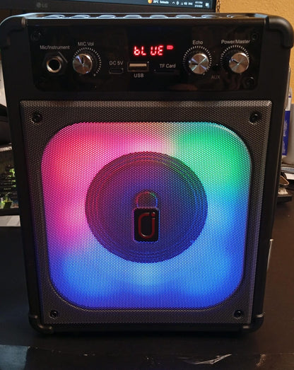 Máquina de karaoke, Bluetooth-portátil, HHWR con 2 micrófonos.