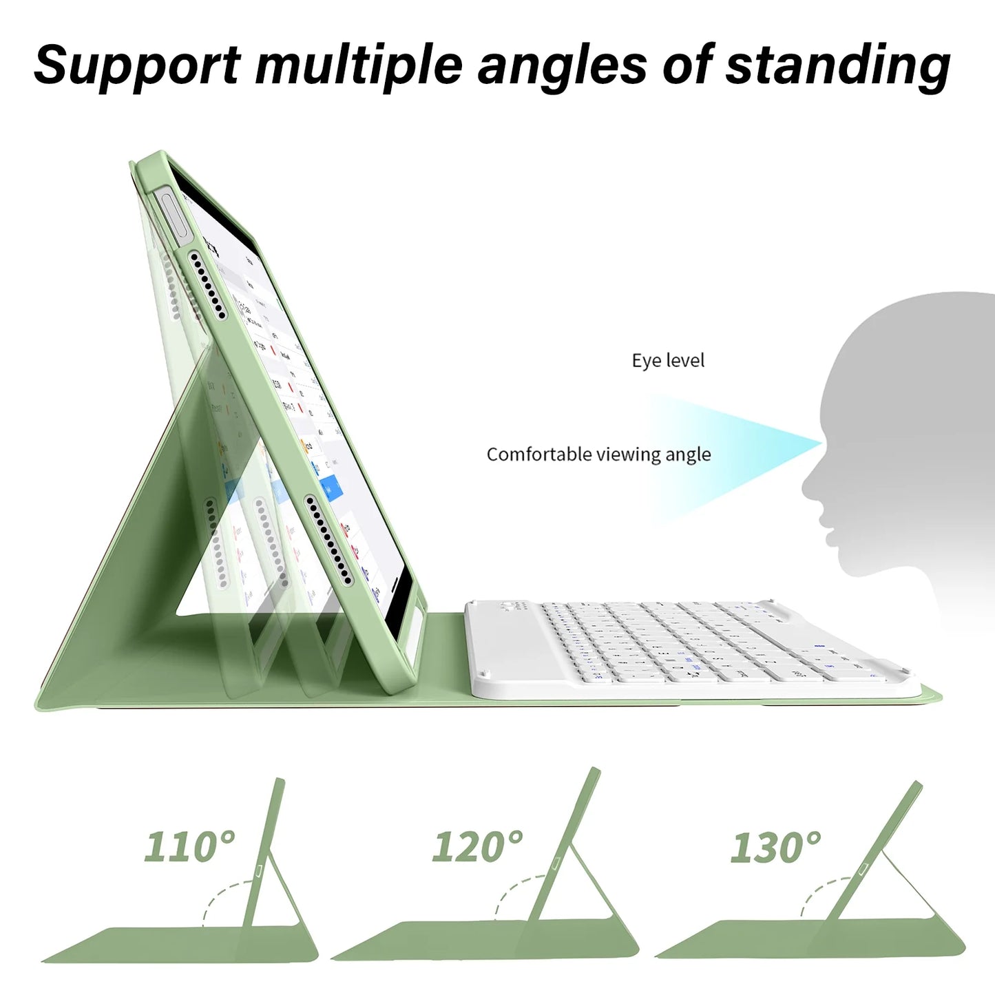 Funda Kenke para iPad de 11", con teclado, Bluetooth, portalápices.(USADO).