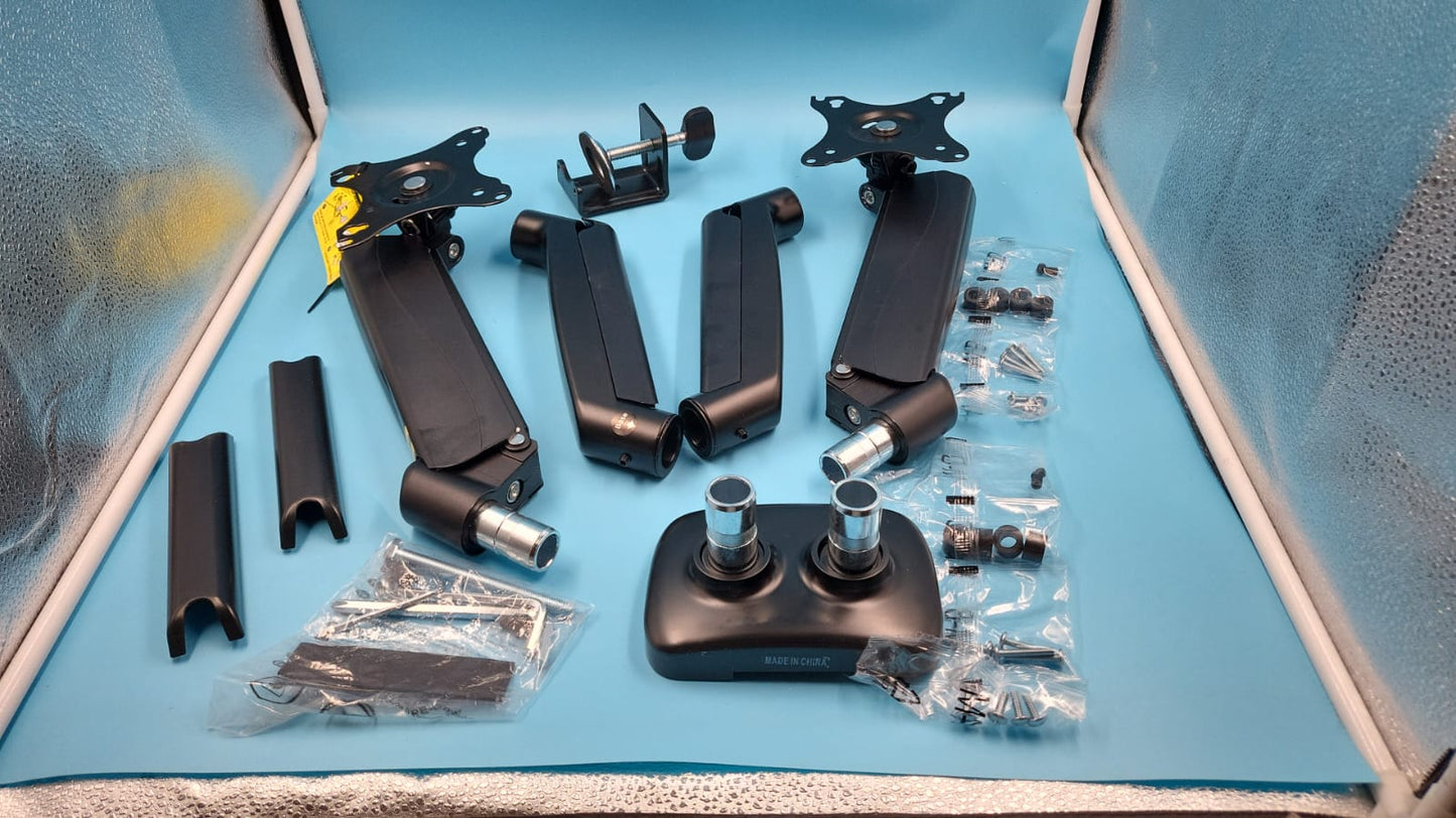 Mountup Soporte de monitor dual ajustable con resorte de gas. USADO