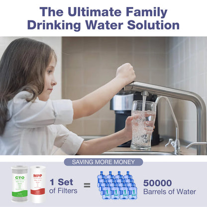 Sistema de filtración de agua para toda la casa SimPure DB10C-2 de 5 micrones,