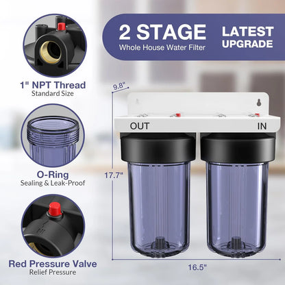 Sistema de filtración de agua para toda la casa SimPure DB10C-2 de 5 micrones,