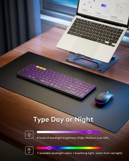 Teclado plegable retroiluminado portatil con mouse