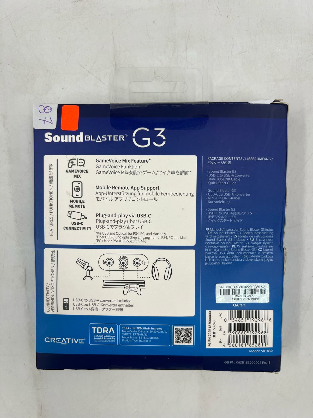 CREATIVE SOUND BLASTER G3 amplificador PS4-5 Nintendo