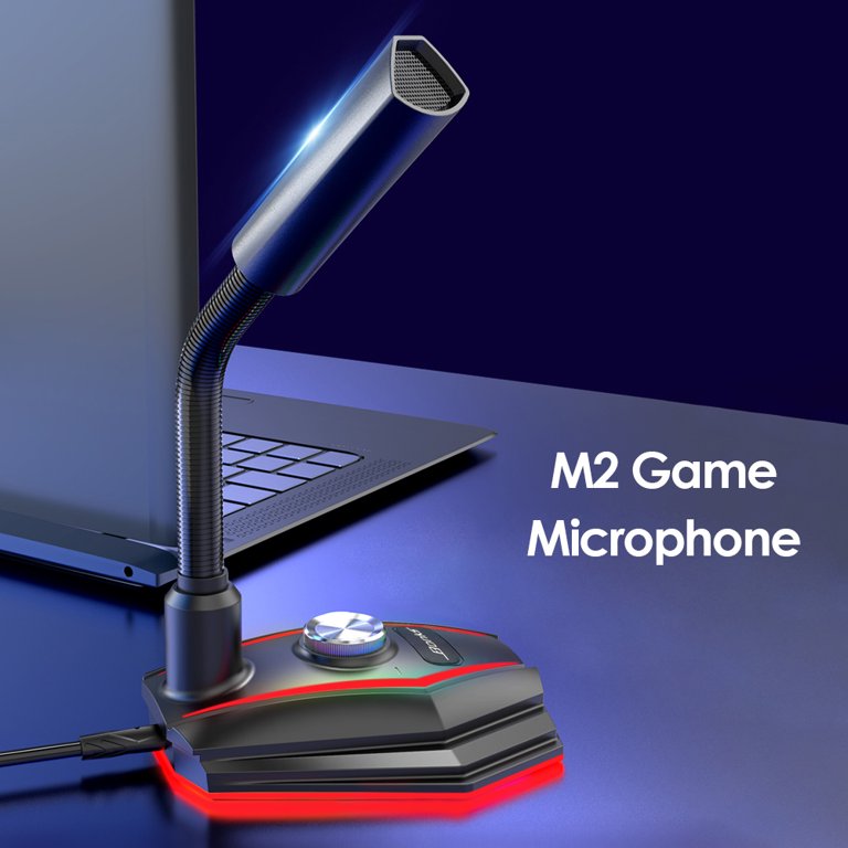 Micrófono de escritorio ajustable para computadora.