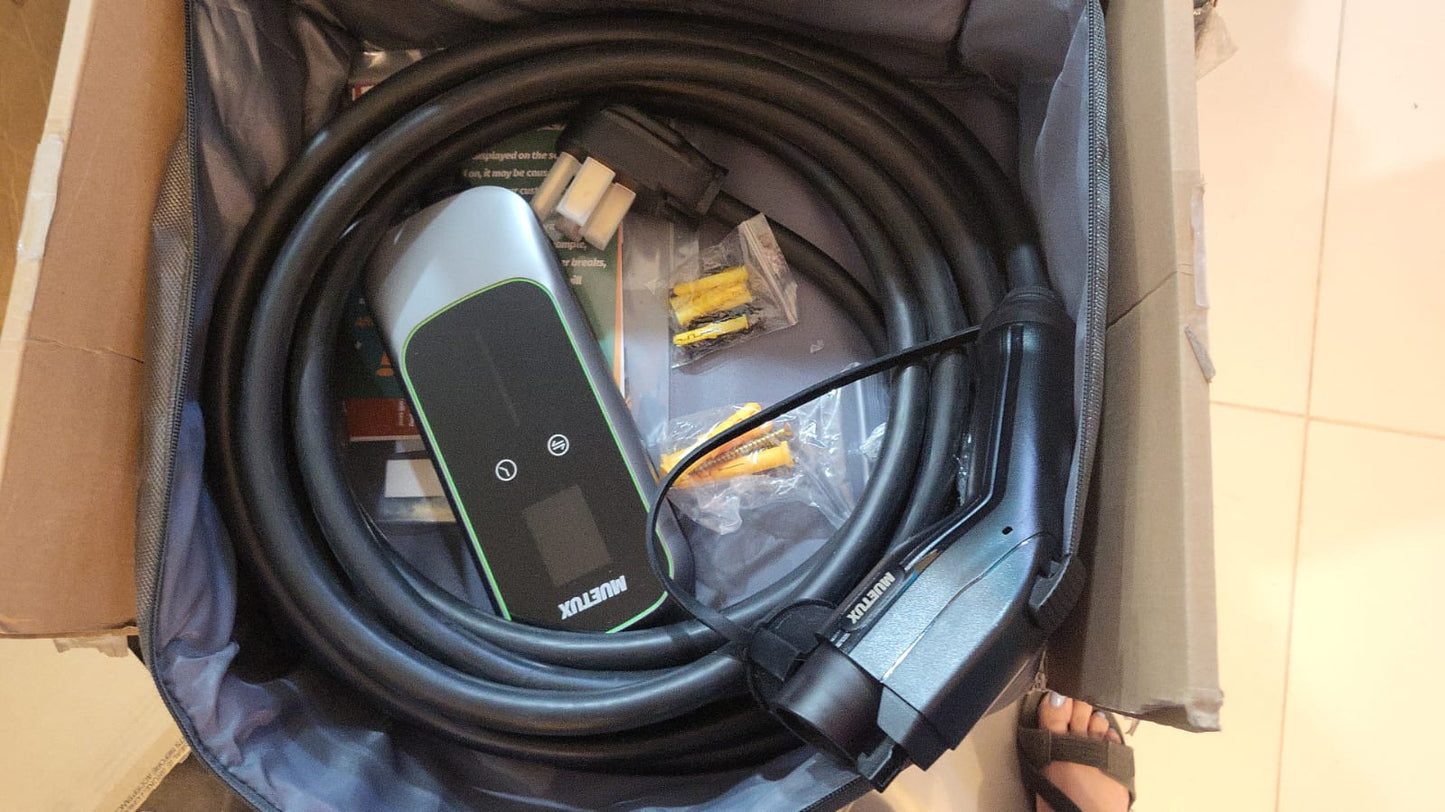 MUETUX Cargador EV de nivel 2 y 1 (16-40 amperios, 110 V-240 V,