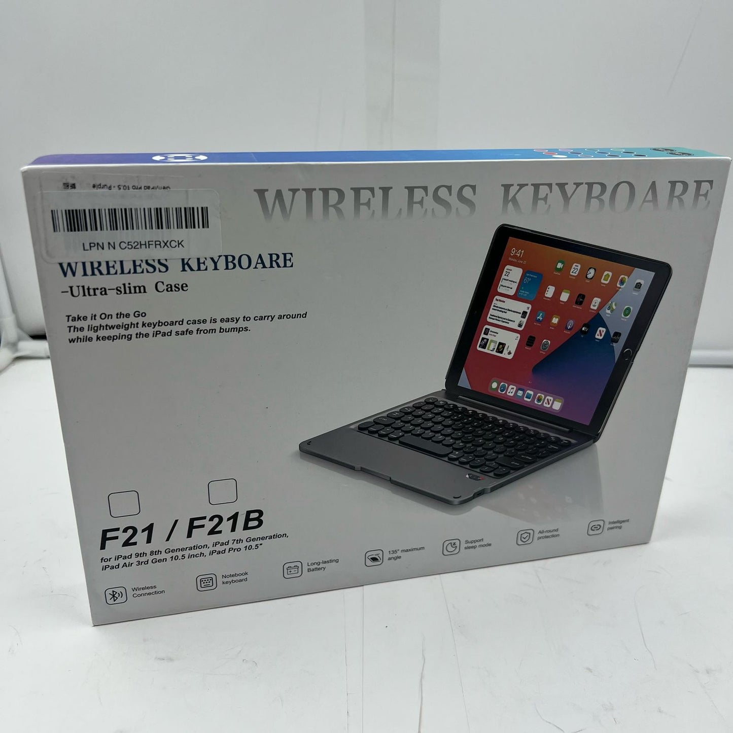 Funda iPad de 9/8/7 gen con teclado Bluetooth 10.5" (USADO)