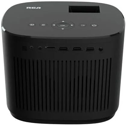 RCA Proyector de cine en casa 720P, 1280 x 720 (720P), tecnología LCD de 4"