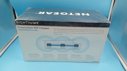 Sistema Mesh Tribanda, WiFi 6, Netgear MK83/100NAS, 6750FT.