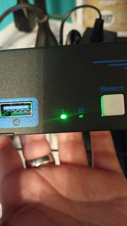 Conmutador KVM,HDMI, 2 puertos compartidos, 4 USB, 3.0.