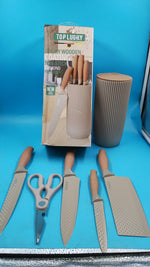 Set Cuchillos Cocina Top Lucky 6 Piezas Con Base