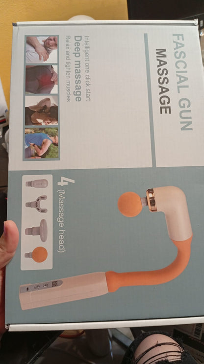Pistola de masaje inalámbrica, Recargable, 4 Cabezales, (USADO).
