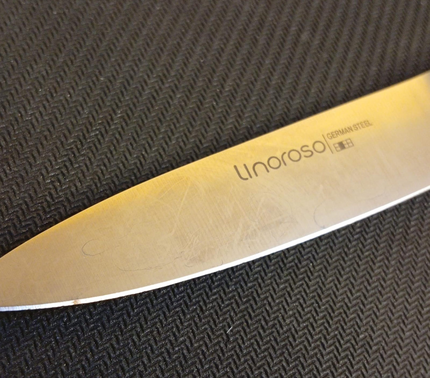 Linoroso, cuchillo de cocina de 3.5", acero al carbono aleman.(USADO)