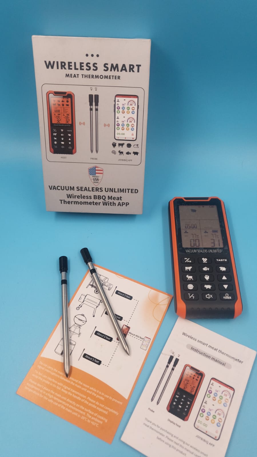 Termómetro inteligente Bluetooth para carne, Apto para horno. USADO