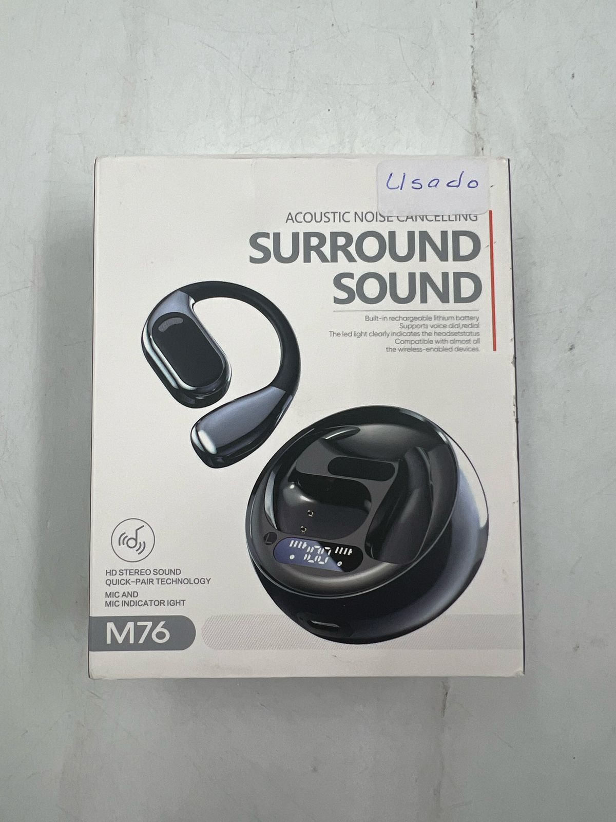 Auriculares inalámbricos M76 deportivos estuche carga (USADO)