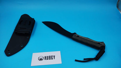 Cuchillo Kubey KU241 Machete, hoja fija mango G10, hoja estilo Kurki.