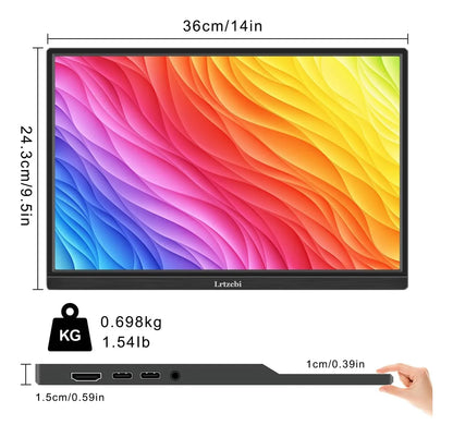 Monitor portátil para computadora portátil 16 '' HGR  1080P