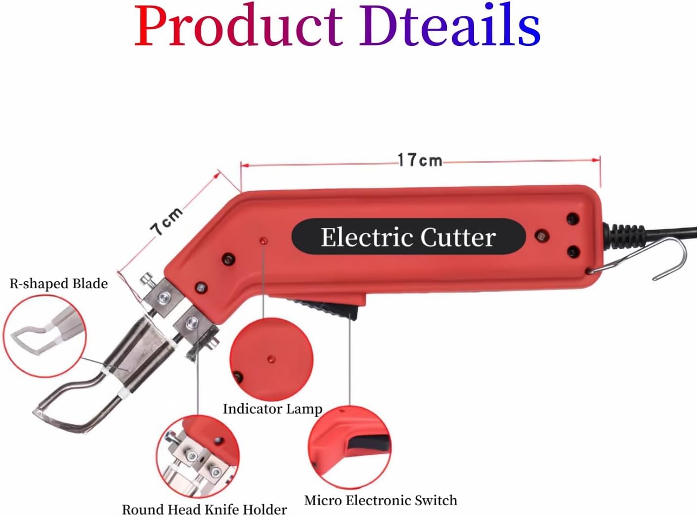 Cortador eléctrico de mano de cuchillo caliente y sellador térmico de Tela