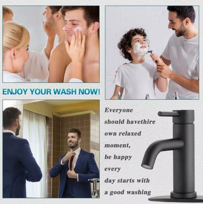 Grifo de baño monomando de un solo orificio con placa de cubierta incluida