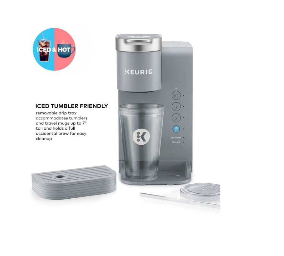 Cafetera de cápsulas individuales para café frío y caliente, Keurig.