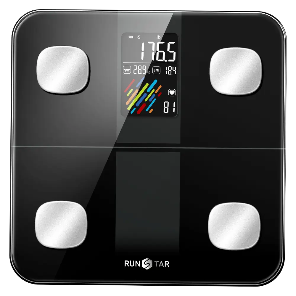Báscula inteligente RunStar 4E SmartView negra con pantalla LCD