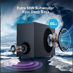 Barra de sonido con subwoofer, Bluetooth Home Theater, 120W (USADO)