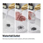 Grifo para baño  Waterfall de una manija y un solo orificio, de arco bajo