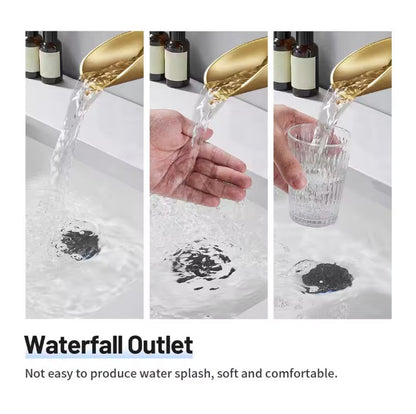 Grifo para baño  Waterfall de una manija y un solo orificio, de arco bajo