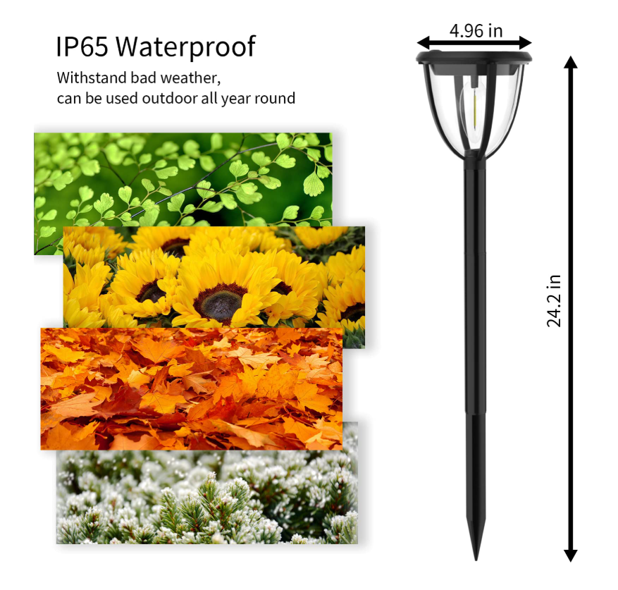Luces solares para jardín Sidsys, 4Pack, con bombilla, impermeables.