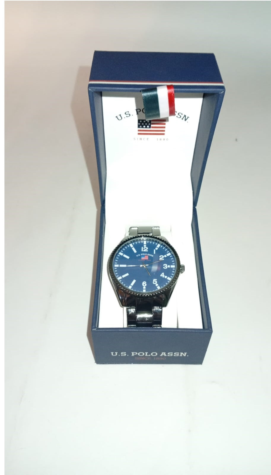 U.S. Polo Assn. Reloj analógico para hombre, acero inoxidable.