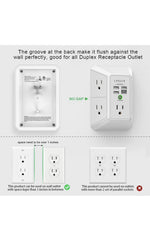 Cargador de pared USB, de 5 tomacorrientes , 3 puertos USB y  1 tipo  C