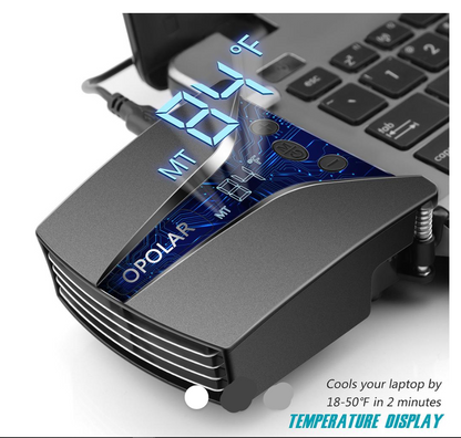 Enfriador portátil para laptop, Opolar, con pantalla de temperatura.
