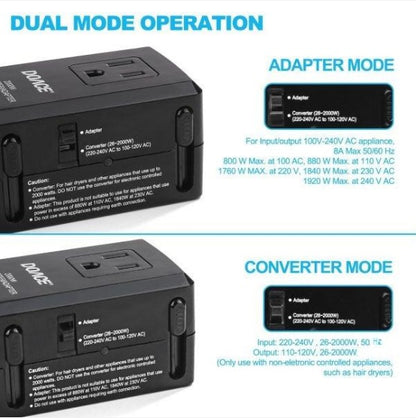 Convertidor de voltaje de viaje DOACE HC-C8. EU/UK/US/AUS/NZ