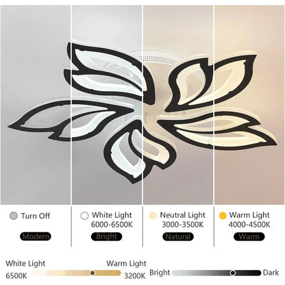 Lámpara de techo LED Garwarm, 60 W, regulable, color negro.