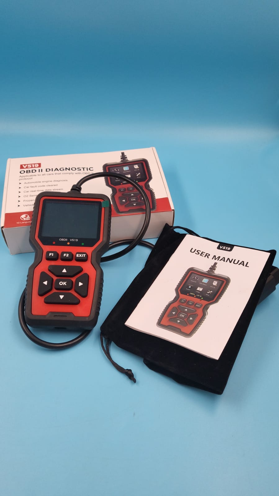 Escáner OBD2 para auto, lector de código automático V519.